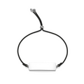 Custom rectangle cord bracelet silver